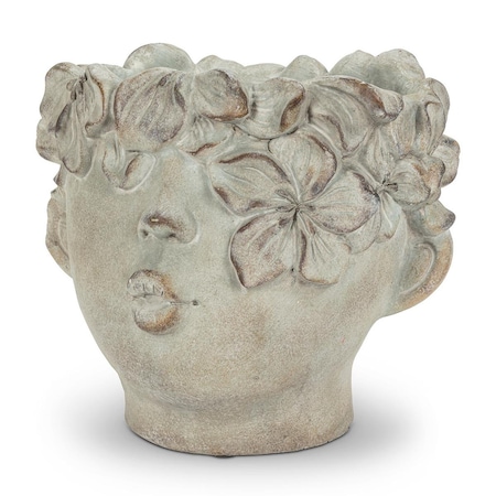 Conservatorio 11 in. Kissing Face Planter, Grey - Large CO3077216